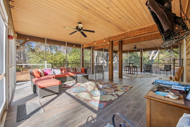 view of patio / terrace featuring outdoor lounge area and ceiling fan