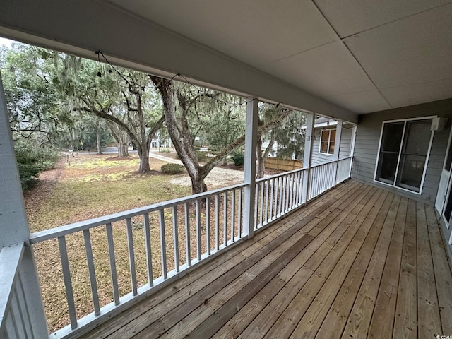 deck featuring a yard