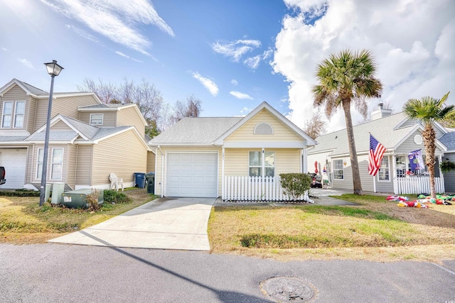 view of front of house with a garage