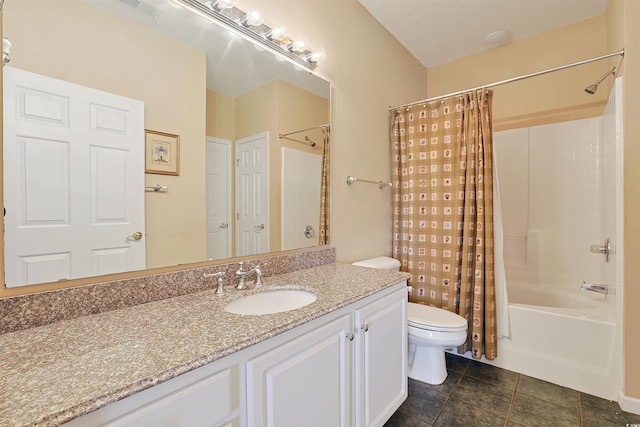 4240 Coquina Harbour Dr Unit E-4, Little River, SC 29566 - bathroom with tile patterned floors, toilet, vanity, shower / tub combo, and visible vents