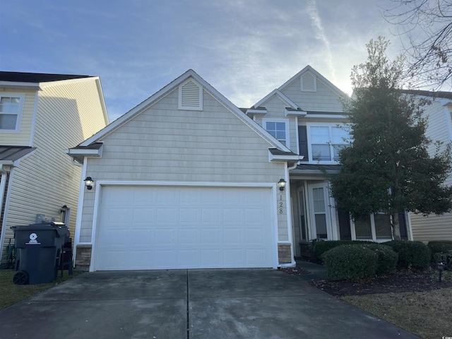 view of front of home featuring a garage