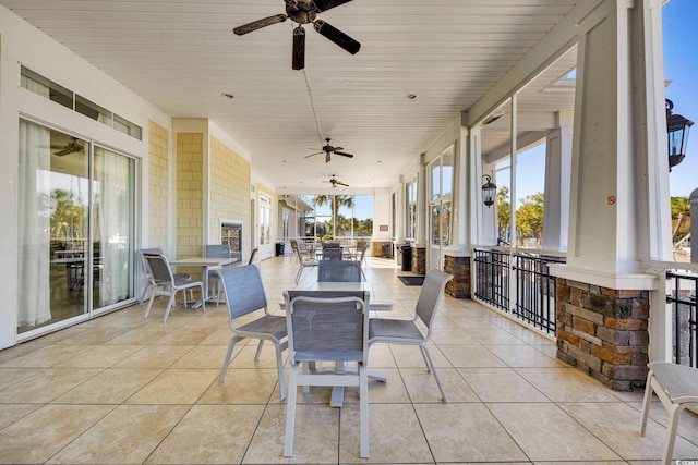 view of patio / terrace with ceiling fan