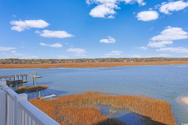 water view with a boat dock