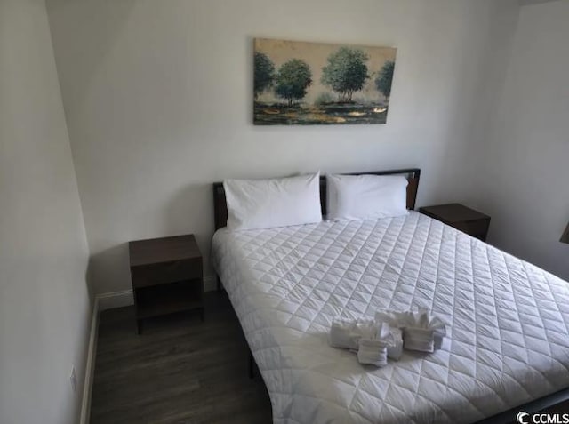 bedroom featuring wood-type flooring