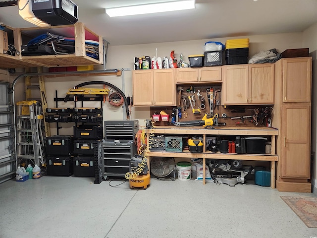 storage room with a garage