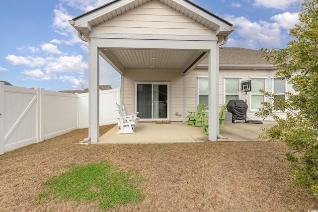 rear view of house with a patio area