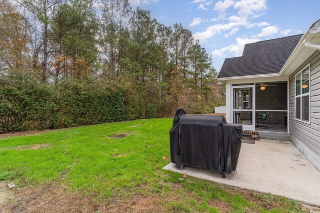 view of yard with a patio area