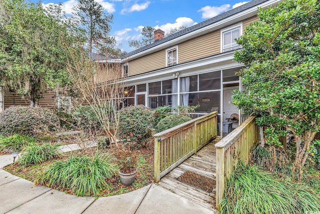 6011 Dick Pond Rd, Myrtle Beach, SC 29588 - view of front of home with a sunroom