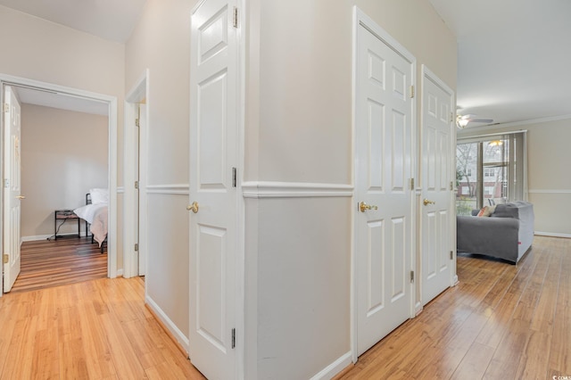 hallway featuring light hardwood / wood-style floors