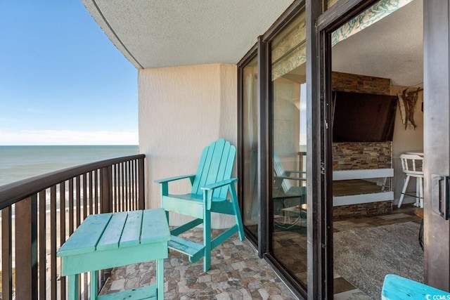 balcony with a water view