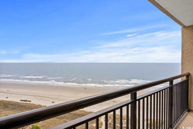 4800 S Ocean Blvd Unit 1219, North Myrtle Beach, SC 29582 - balcony featuring a beach view and a water view