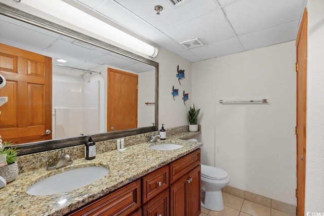 4800 S Ocean Blvd Unit 1219, North Myrtle Beach, SC 29582 - bathroom featuring toilet, tile patterned floors, a sink, and visible vents