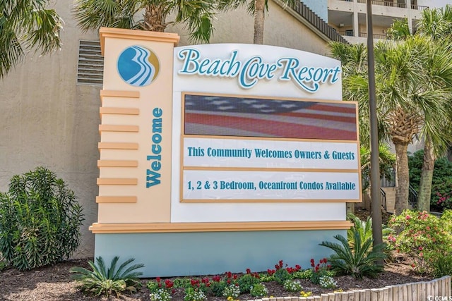 view of community sign