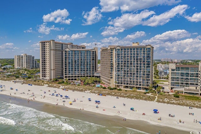 4800 S Ocean Blvd Unit 1219, North Myrtle Beach, SC 29582 - birds eye view of property with a beach view, a city view, and a water view