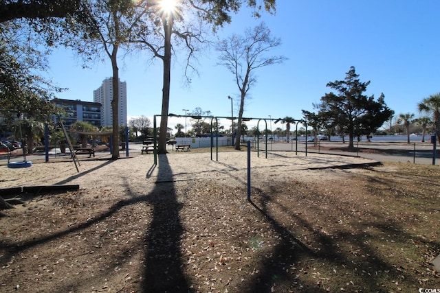 view of property's community featuring a playground