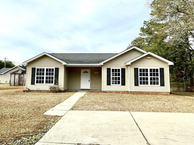 view of single story home