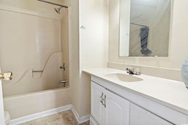 bathroom featuring vanity and shower / bathing tub combination