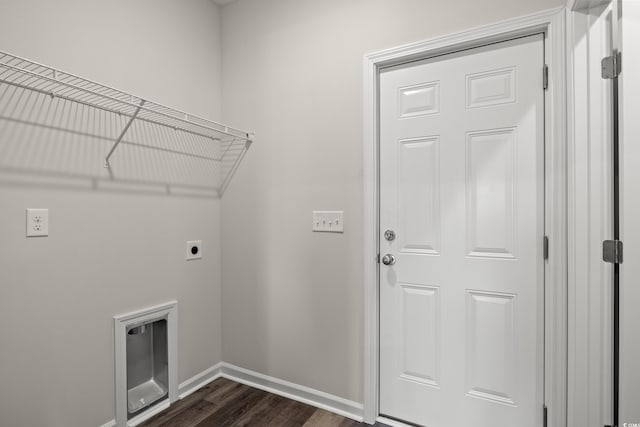 332 Hayloft Cir, Conway, SC 29526 - laundry room with hookup for an electric dryer and dark wood finished floors