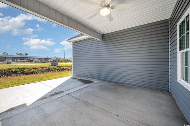 view of patio with ceiling fan