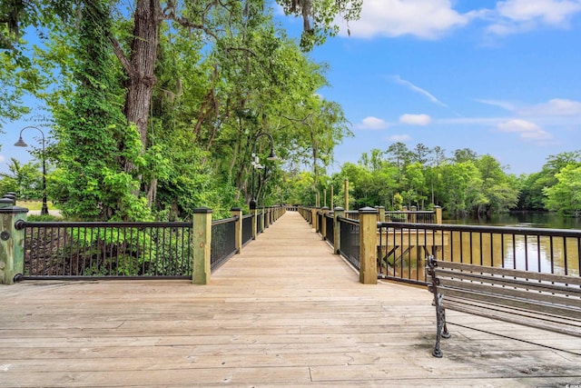 332 Hayloft Cir, Conway, SC 29526 - wooden terrace featuring a water view