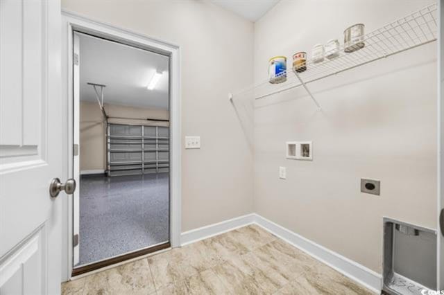 laundry room with hookup for an electric dryer and washer hookup