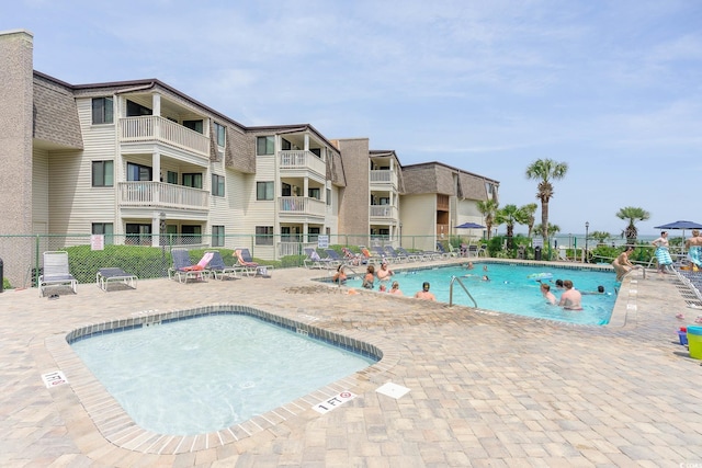 view of pool with a patio