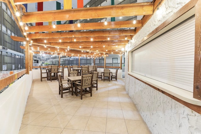 view of tiled dining room