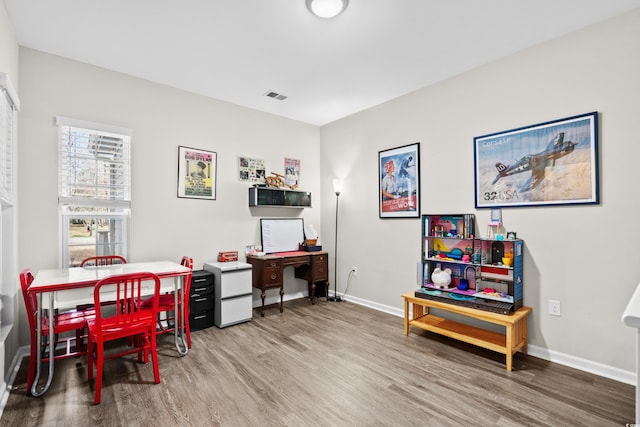 office featuring hardwood / wood-style flooring