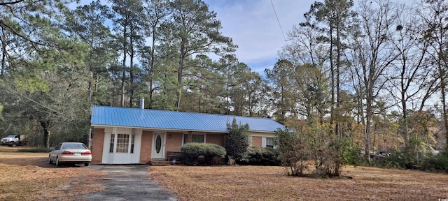 view of single story home