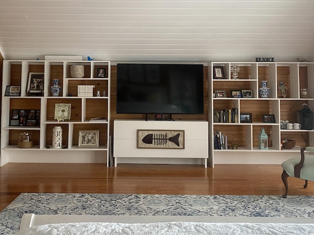 living area with wood finished floors