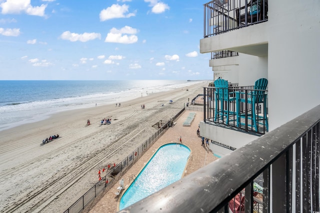 property view of water with a view of the beach