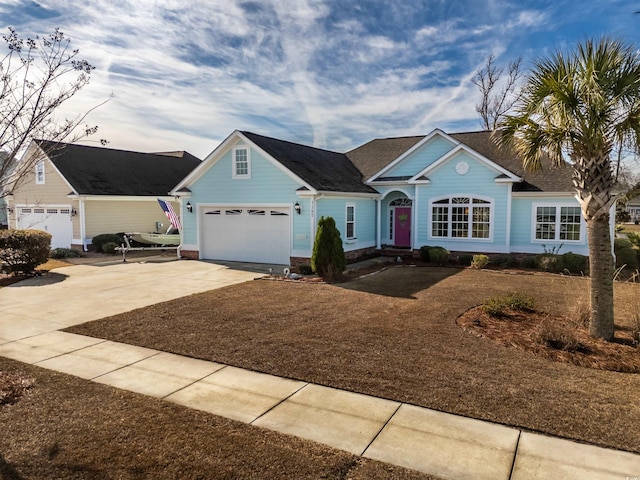 ranch-style home with a garage