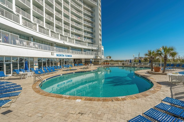 view of pool with a patio area