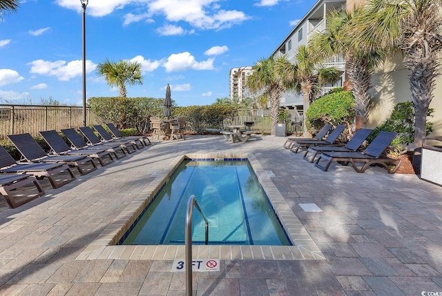 view of pool with a patio