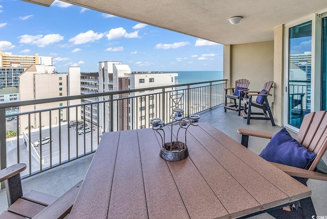 balcony with a water view