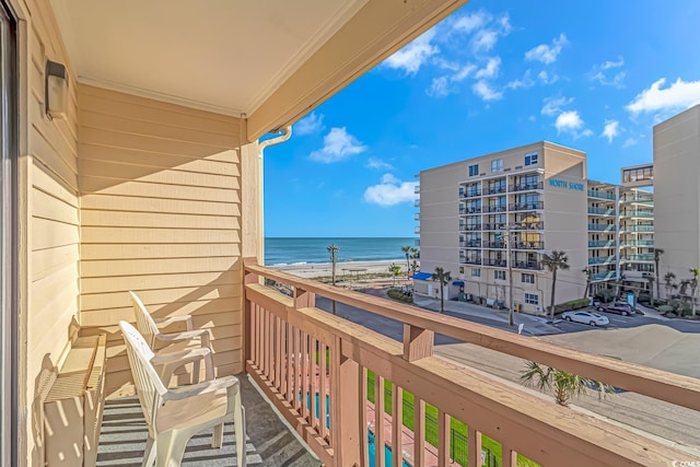 balcony with a water view