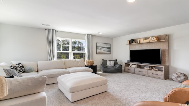 living room with carpet floors