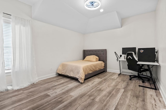 bedroom featuring light hardwood / wood-style floors