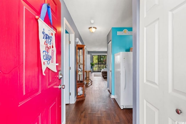 hall featuring dark wood finished floors