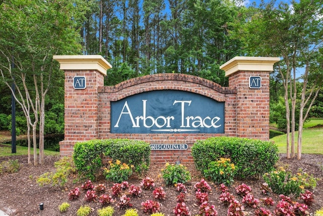 view of community sign