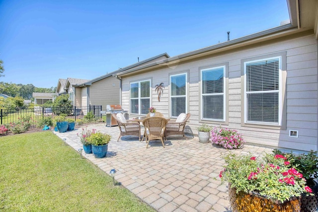 view of patio featuring area for grilling