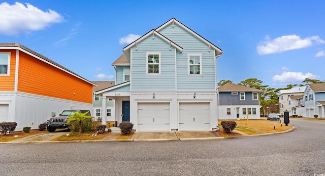 view of front property with a garage