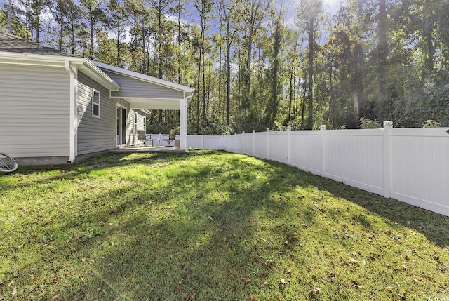 view of yard featuring a patio area