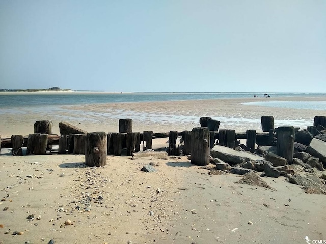 property view of water featuring a beach view