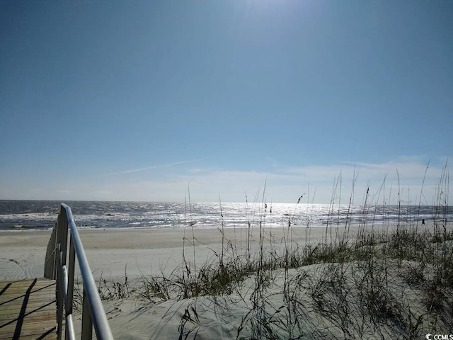 view of water feature featuring a beach view