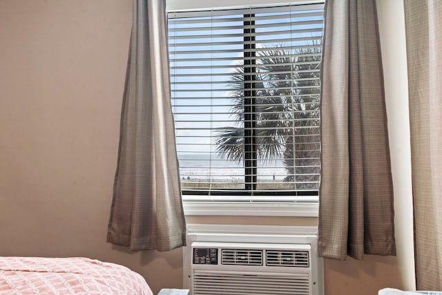 bedroom with cooling unit