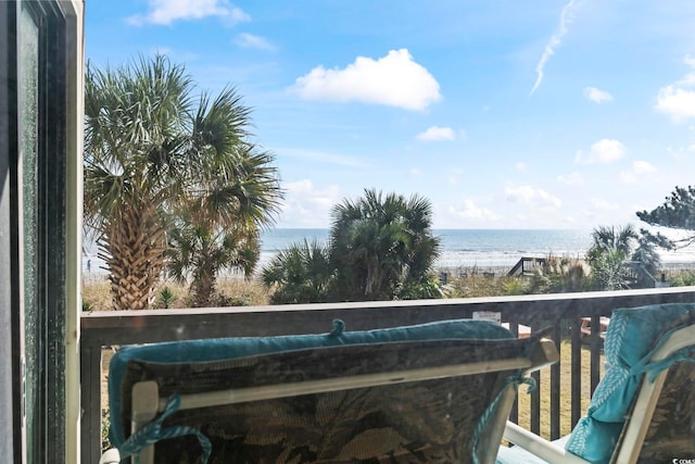 balcony with a water view