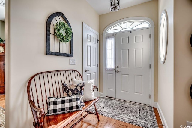 foyer with hardwood / wood-style flooring