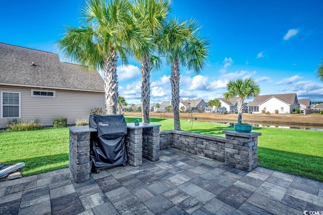 view of patio with area for grilling