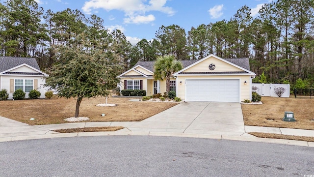 ranch-style home with a garage